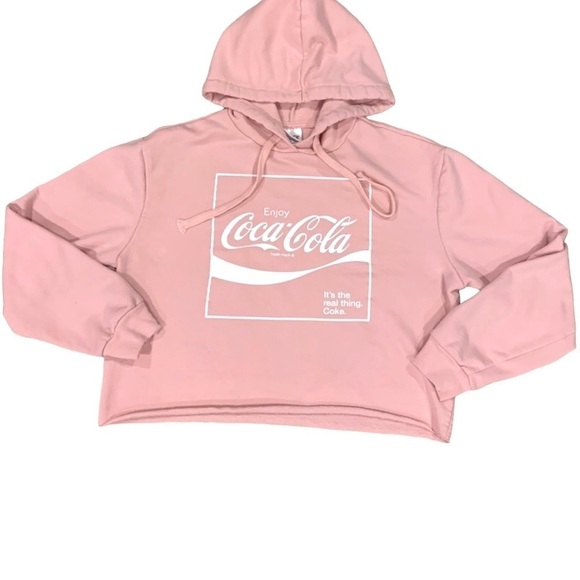 Coca Cola Hoodie Crop Size Small Pink‎ - Picture 1 of 6